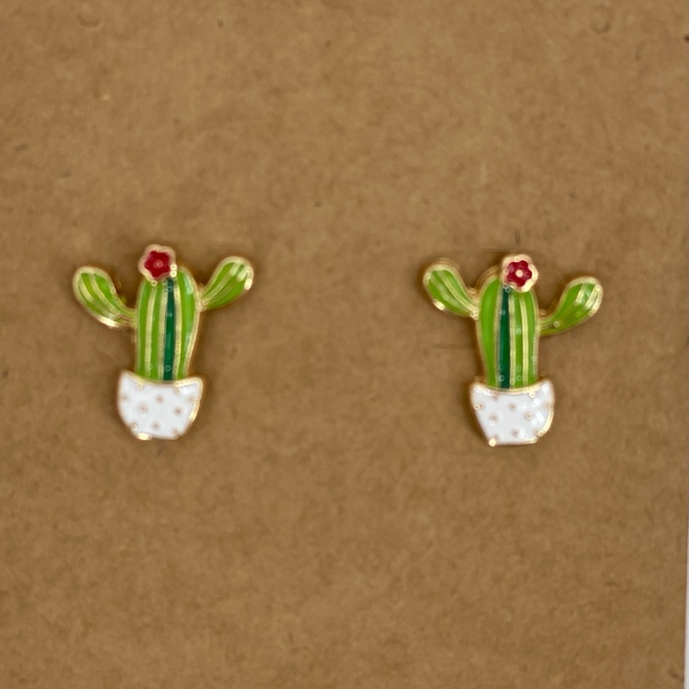 3/$25 Tiny cactus mini cute stud earrings